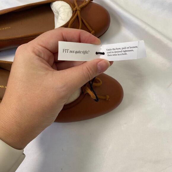 NEW Margaux The Demi Saddle Napa Brown Elegant Preppy Leather Ballerinas US 7 - Picture 6 of 8